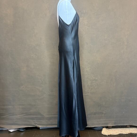 Victoria’s Secret 100% Silk Slip Dress Black Maxi 90s Vintage Bias Cut Size L - Picture 3 of 10